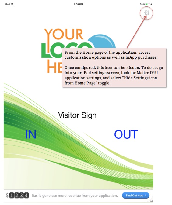 Visitors Log Book Configuration page