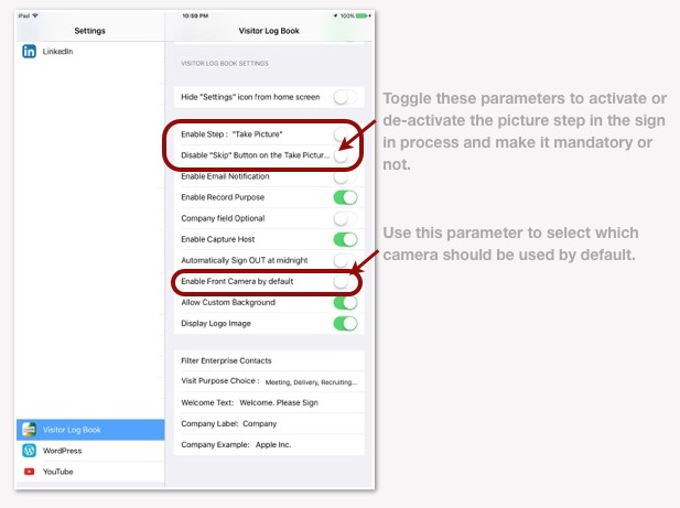 Remove the step of taking picture of your visitors